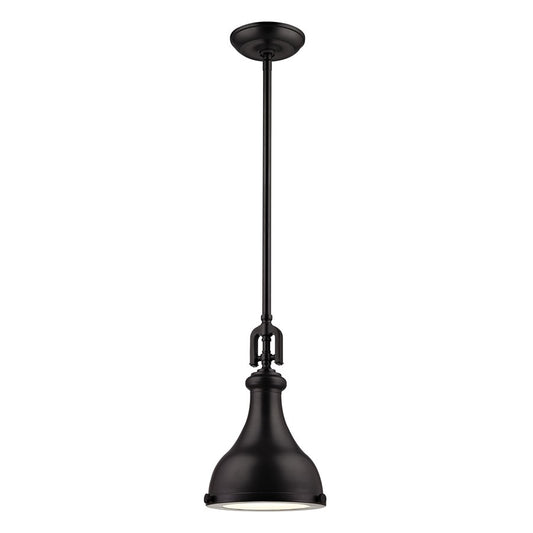 Atlas Lighting Rutherford 9in 1-Light Mini Pendant | Transitional Oil Rubbed Bronze Metal | Kitchen Island & Dining Room | Model CL11672-BZ