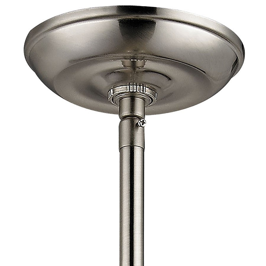 Atlas Lighting Rutherford 9in 1-Light Mini Pendant | Transitional Brushed Nickel Metal | Kitchen Island & Dining Room | Model CL11672-NK2
