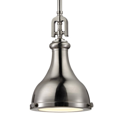 Atlas Lighting Rutherford 9in 1-Light Mini Pendant | Transitional Brushed Nickel Metal | Kitchen Island & Dining Room | Model CL11672-NK2