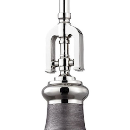 Atlas Lighting Rutherford 9in 1-Light Mini Pendant | Transitional Weathered Zinc and Polished Nickel Metal | Kitchen Island | Model CL11672-SV