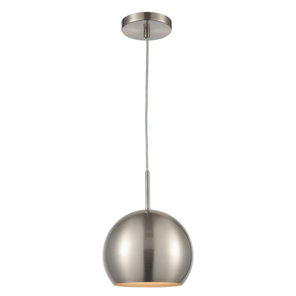 Atlas Lighting Salt Rim 8in 1-Light Mini Pendant | Modern Brushed Nickel Metal | Kitchen Island & Dining Room | 8 x 8 x 10 in | Model CL11675-NK