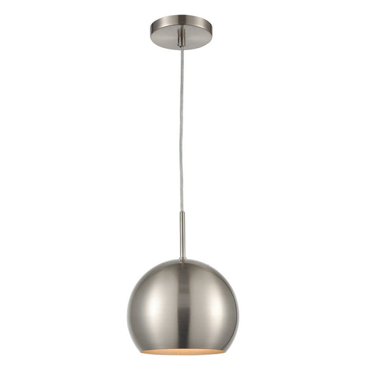Atlas Lighting Salt Rim 8in 1-Light Mini Pendant | Modern Brushed Nickel Metal | Kitchen Island & Dining Room | 8 x 8 x 10 in | Model CL11675-NK