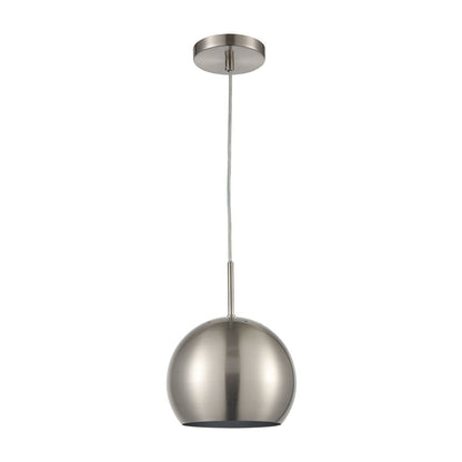 Atlas Lighting Salt Rim 8in 1-Light Mini Pendant | Modern Brushed Nickel Metal | Kitchen Island & Dining Room | 8 x 8 x 10 in | Model CL11675-NK