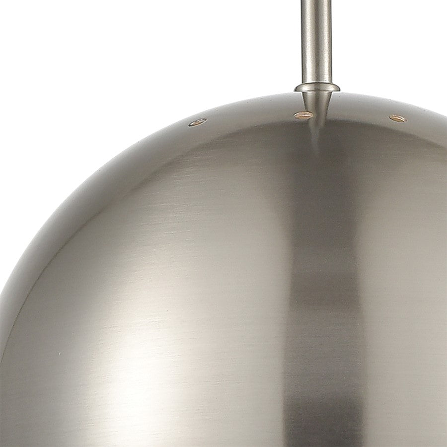 Atlas Lighting Salt Rim 8in 1-Light Mini Pendant | Modern Brushed Nickel Metal | Kitchen Island & Dining Room | 8 x 8 x 10 in | Model CL11675-NK