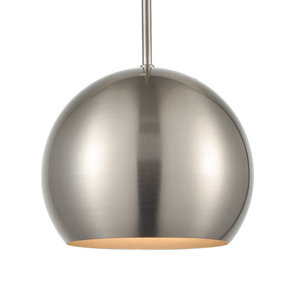 Atlas Lighting Salt Rim 8in 1-Light Mini Pendant | Modern Brushed Nickel Metal | Kitchen Island & Dining Room | 8 x 8 x 10 in | Model CL11675-NK