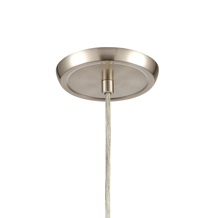 Atlas Lighting Sprinkle 5in 1-Light Mini Pendant | Modern Satin Nickel and Clear Carbon Speckle Glass | Kitchen Island & Dining | Model CL11680-GY