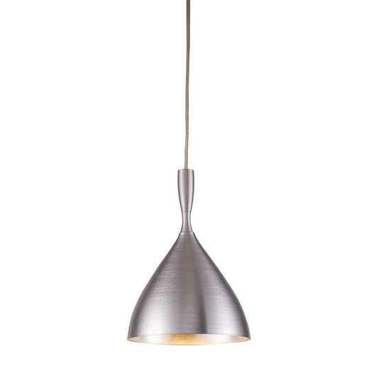 Atlas Lighting Spun Aluminum 7in 1-Light Pendant | Modern Aluminum Silver Metal | Kitchen Island & Dining Room | 7 x 7 x 10 in | Model CL11681-SV