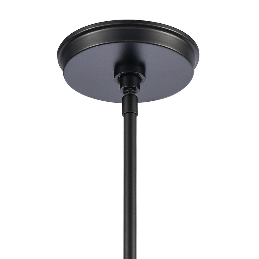 Atlas Lighting Square to Round 6in 1-Light Mini Pendant | Transitional Matte Black and Clear Glass | Kitchen Island & Dining Room | Model CL11682-BK