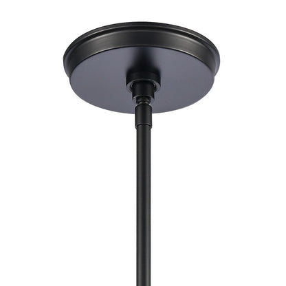 Atlas Lighting Square to Round 6in 1-Light Mini Pendant | Transitional Matte Black and Clear Glass | Kitchen Island & Dining Room | Model CL11682-BK