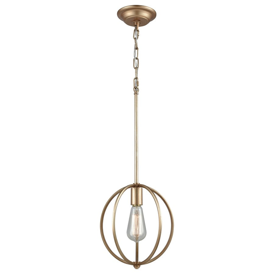 Atlas Lighting Stanton 10in 1-Light Mini Pendant | Transitional Matte Gold Metal | Kitchen Island & Dining Room | 10 x 10 x 11 in | Model CL11683-GD