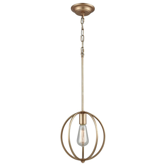 Atlas Lighting Stanton 10in 1-Light Mini Pendant | Transitional Matte Gold Metal | Kitchen Island & Dining Room | 10 x 10 x 11 in | Model CL11683-GD
