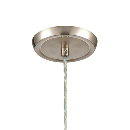 Atlas Lighting Sugarcoat 6in 1-Light Mini Pendant | Modern Satin Nickel and White Frosted Glass | Kitchen Island & Dining Room | Model CL11687-WH
