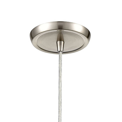 Atlas Lighting Sutter Creek 5in 1-Light Pendant | Modern Satin Nickel and Gray Seeded Glass | Kitchen Island & Dining Room | Model CL11690-GY