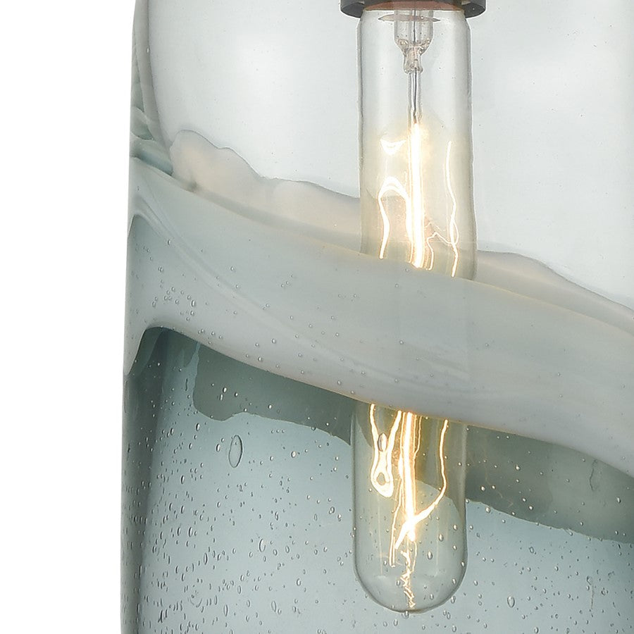 Atlas Lighting Sutter Creek 6in 1-Light Pendant | Modern Oil Rubbed Bronze and Gray Seeded Glass | Kitchen Island & Dining Room | Model CL11691-GY