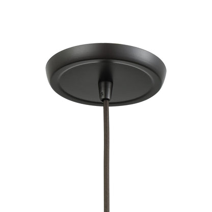 Atlas Lighting Sutter Creek 6in 1-Light Pendant | Modern Oil Rubbed Bronze and Gray Seeded Glass | Kitchen Island & Dining Room | Model CL11691-GY