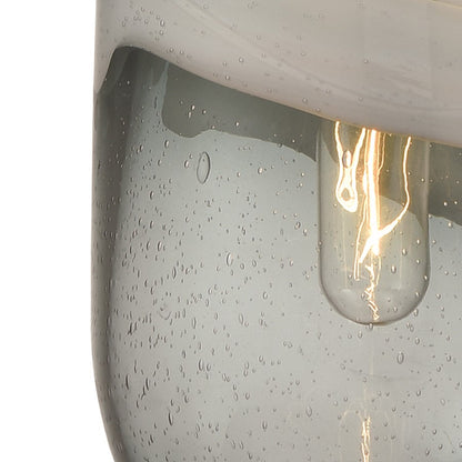 Atlas Lighting Sutter Creek 6in 1-Light Pendant | Modern Oil Rubbed Bronze and Gray Seeded Glass | Kitchen Island & Dining Room | Model CL11691-GY