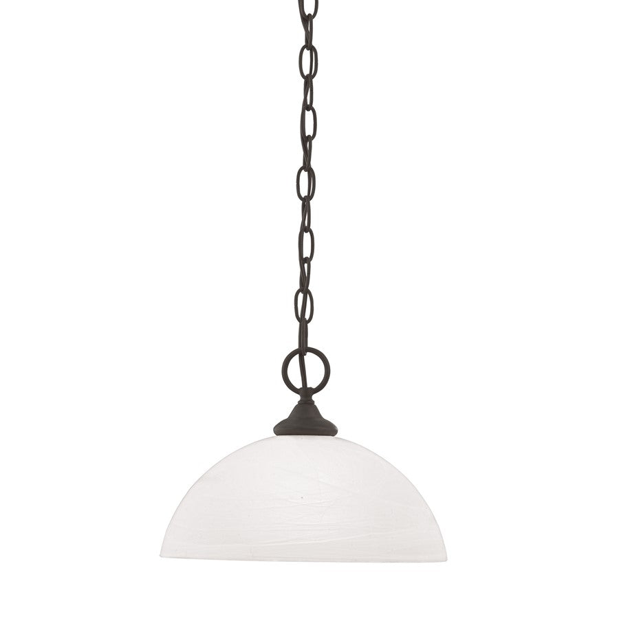 Atlas Lighting Tahoe 12in 1-Light Mini Pendant | Traditional Painted Bronze and White Frosted Glass | Kitchen Island & Dining Room | Model CL11692-BZ