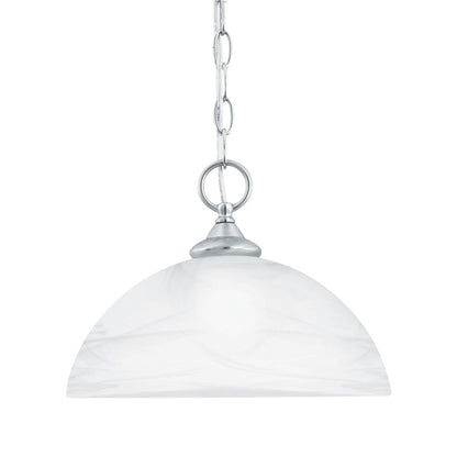 Atlas Lighting Tahoe 12in 1-Light Mini Pendant | Traditional Brushed Nickel and White Frosted Glass | Kitchen Island & Dining Room | Model CL11692-NK