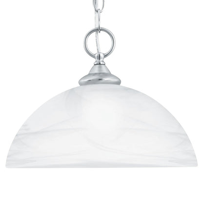 Atlas Lighting Tahoe 12in 1-Light Mini Pendant | Traditional Brushed Nickel and White Frosted Glass | Kitchen Island & Dining Room | Model CL11692-NK