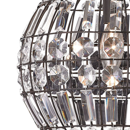 Atlas Lighting Talgarth 10in 1-Light Mini Pendant | Transitional Dark Bronze and Clear Crystal | Kitchen Island & Dining Room | Model CL11693-BZ