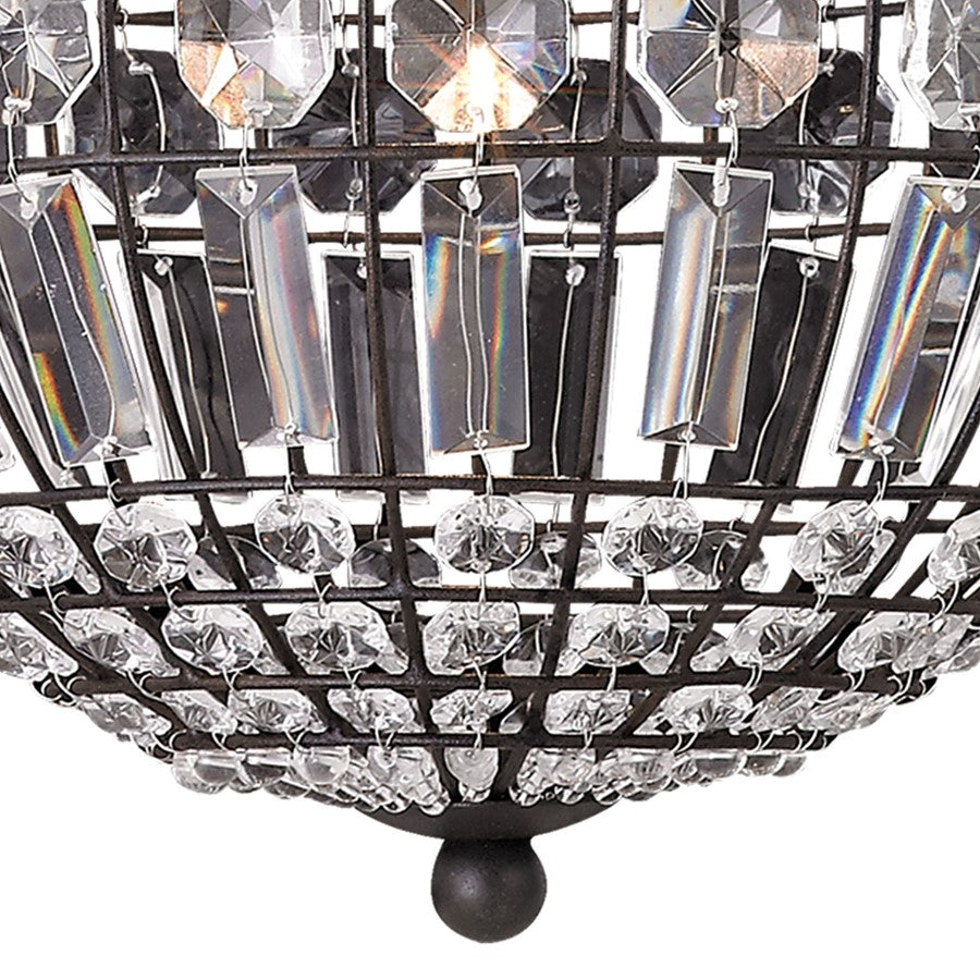 Atlas Lighting Talgarth 10in 1-Light Mini Pendant | Transitional Dark Bronze and Clear Crystal | Kitchen Island & Dining Room | Model CL11693-BZ
