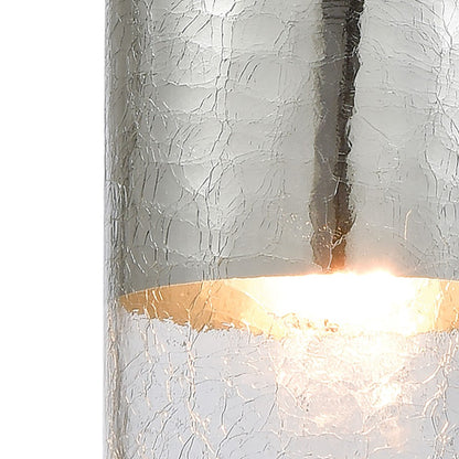 Atlas Lighting Tallula 4in 1-Light Pendant | Modern Polished Chrome and Crackle Glass | Kitchen Island & Dining Room | 4 x 4 x 8 in | Model CL11694-CH