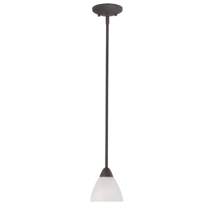 Atlas Lighting Tia 5in 1-Light Mini Pendant | Traditional Painted Bronze and White Frosted Glass | Kitchen & Dining Room | Model CL11696-BZ