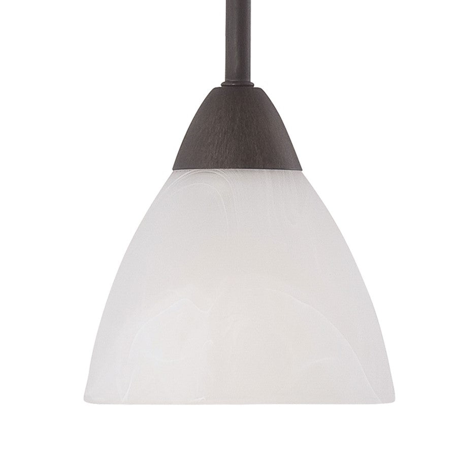 Atlas Lighting Tia 5in 1-Light Mini Pendant | Traditional Painted Bronze and White Frosted Glass | Kitchen & Dining Room | Model CL11696-BZ