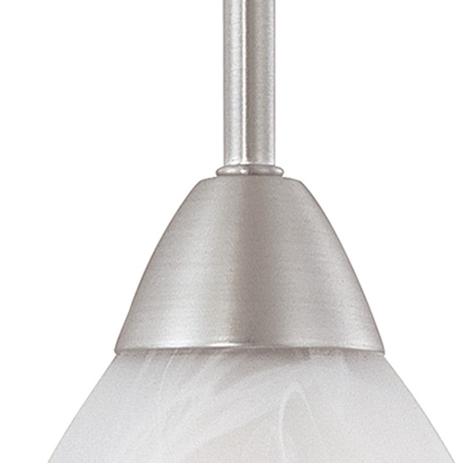 Atlas Lighting Tia 5in 1-Light Mini Pendant | Traditional Matte Nickel and White Frosted Glass | Kitchen & Dining Room | Model CL11696-NK