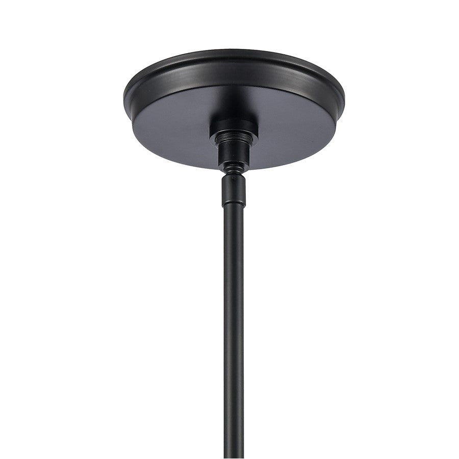 Atlas Lighting Trustle 7in 1-Light Mini Pendant | Industrial Matte Black and Clear Glass | Kitchen Island & Dining Room | Model CL11699-BK