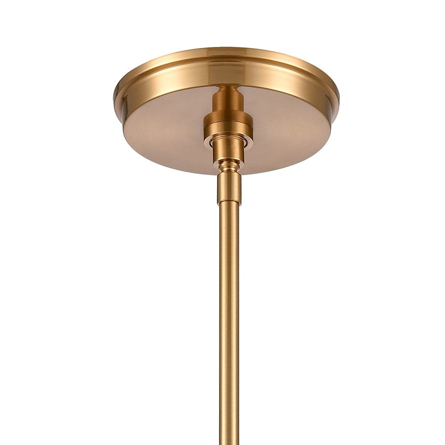 Atlas Lighting Trustle 7in 1-Light Mini Pendant | Industrial Satin Brass and Clear Glass | Kitchen Island & Dining Room | Model CL11699-GD