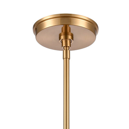 Atlas Lighting Trustle 7in 1-Light Mini Pendant | Industrial Satin Brass and Clear Glass | Kitchen Island & Dining Room | Model CL11699-GD