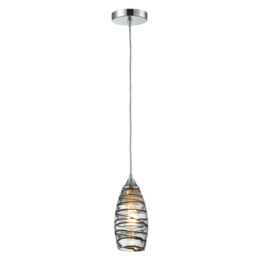 Atlas Lighting Twister 5in 1-Light Pendant | Transitional Polished Chrome and Clear Glass | Kitchen Island & Dining Room | Model CL11700-CL