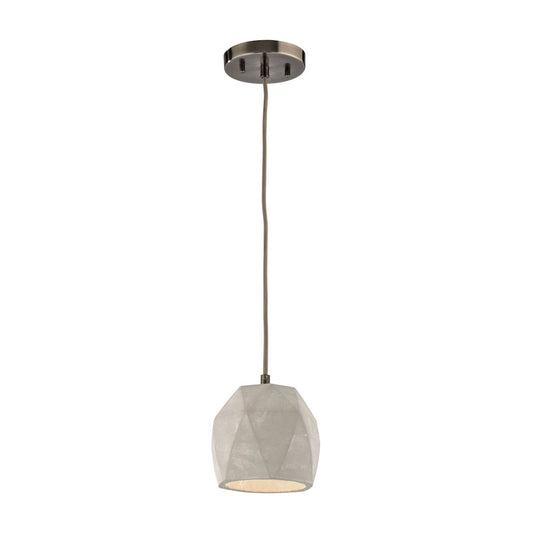 Atlas Lighting Urban Form 5in 1-Light Mini Pendant | Modern Black Nickel and Gray Concrete | Kitchen Island & Dining Room | Model CL11701-GY
