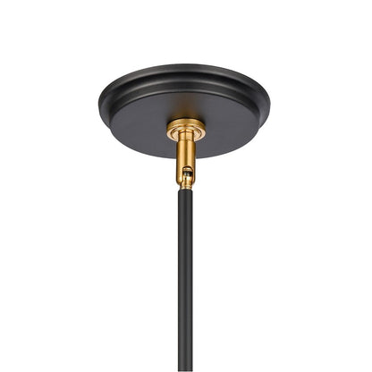 Atlas Lighting Urbanite 9in 1-Light Mini Pendant | Industrial Matte Black and White Frosted Glass | Kitchen Island & Dining Room | Model CL11702-BK