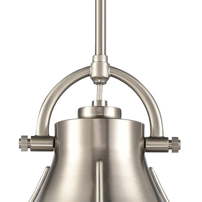 Atlas Lighting Urbanite 9in 1-Light Mini Pendant | Transitional Satin Nickel and Frosted Glass | Kitchen Island & Dining Room | Model CL11702-NK
