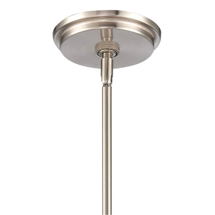 Atlas Lighting Urbanite 9in 1-Light Mini Pendant | Transitional Satin Nickel and Frosted Glass | Kitchen Island & Dining Room | Model CL11702-NK