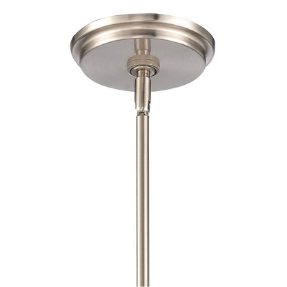 Atlas Lighting Urbanite 9in 1-Light Mini Pendant | Transitional Satin Nickel and Frosted Glass | Kitchen Island & Dining Room | Model CL11702-NK