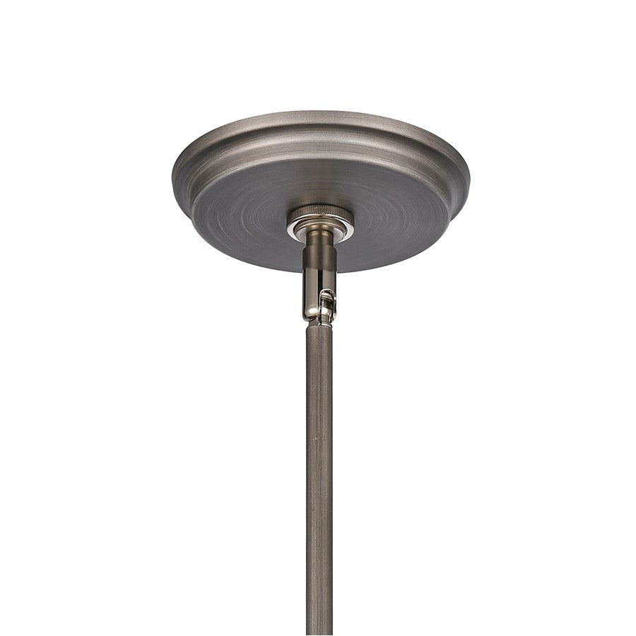 Atlas Lighting Urbanite 9in 1-Light Mini Pendant | Industrial Weathered Zinc and Clear Glass | Kitchen Island & Dining Room | Model CL11702-SV