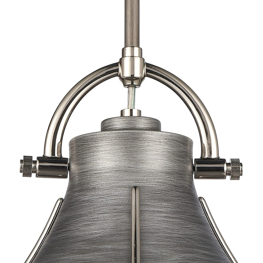 Atlas Lighting Urbanite 9in 1-Light Mini Pendant | Industrial Weathered Zinc and Clear Glass | Kitchen Island & Dining Room | Model CL11702-SV