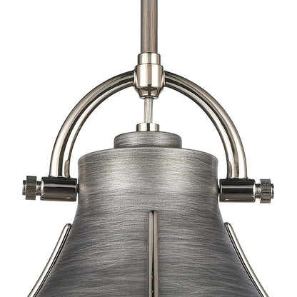 Atlas Lighting Urbanite 9in 1-Light Mini Pendant | Industrial Weathered Zinc and Clear Glass | Kitchen Island & Dining Room | Model CL11702-SV