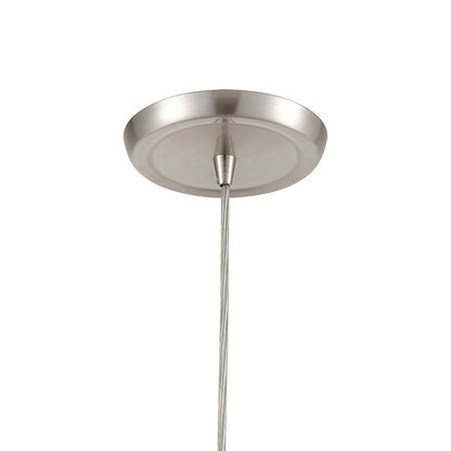 Atlas Lighting Vines 5in 1-Light Pendant | Modern Satin Nickel and Blue Clear Glass | Kitchen Island & Dining Room | 5 x 5 x 8 in | Model CL11707-CL
