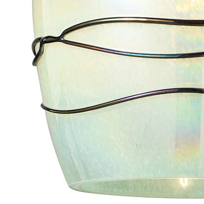 Atlas Lighting Vines 5in 1-Light Pendant | Transitional Satin Nickel and Seafoam Green Glass | Kitchen Island & Dining Room | Model CL11707-GN