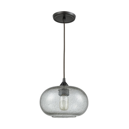 Atlas Lighting Volace 10in 1-Light Pendant | Modern Oil Rubbed Bronze and Gray Glass | Kitchen Island & Dining Room | Model CL11711-BZ