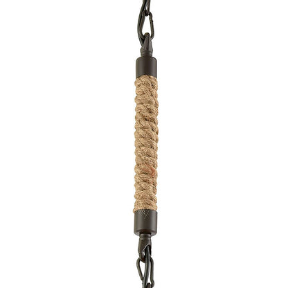 Atlas Lighting Weaverton 8in 1-Light Mini Pendant | Transitional Natural Rope and Oil Rubbed Bronze | Kitchen Island & Dining Room | Model CL11716-NA