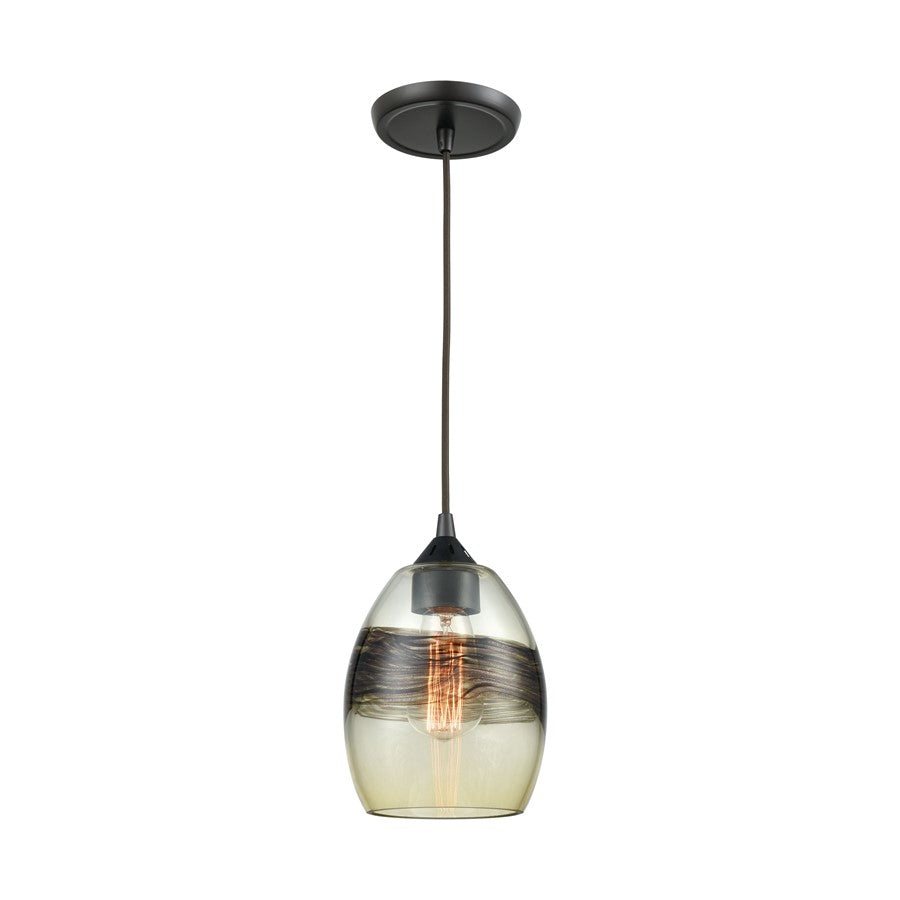 Atlas Lighting Whisp 6in 1-Light Mini Pendant | Transitional Champagne Gold and Smoke Glass | Kitchen Island & Dining Room | Model CL11718-GD