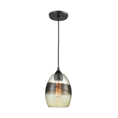 Atlas Lighting Whisp 6in 1-Light Mini Pendant | Transitional Champagne Gold and Smoke Glass | Kitchen Island & Dining Room | Model CL11718-GD