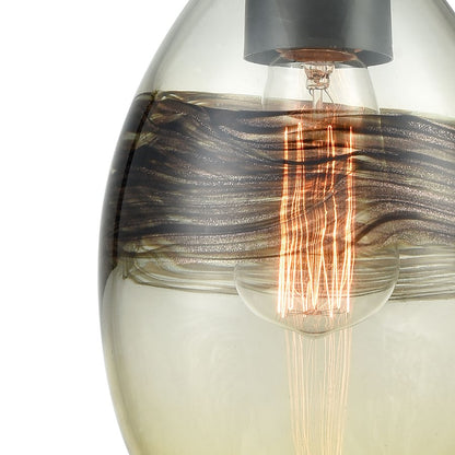 Atlas Lighting Whisp 6in 1-Light Mini Pendant | Transitional Champagne Gold and Smoke Glass | Kitchen Island & Dining Room | Model CL11718-GD