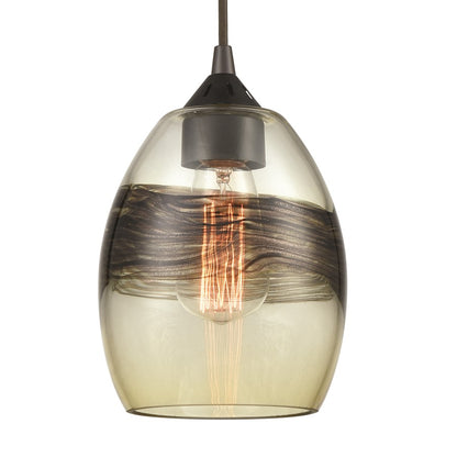 Atlas Lighting Whisp 6in 1-Light Mini Pendant | Transitional Champagne Gold and Smoke Glass | Kitchen Island & Dining Room | Model CL11718-GD