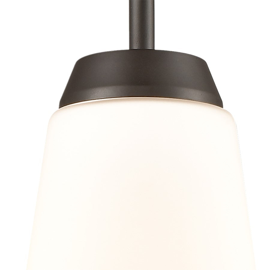 Atlas Lighting Winslow 5in 1-Light Mini Pendant | Oil Rubbed Bronze and White Frosted Glass | Kitchen Island & Dining Room | Model CL11720-BZ